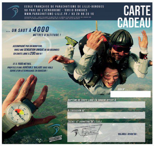 Carte Cadeau Saut En Tandem Efplb Saut En Parachute